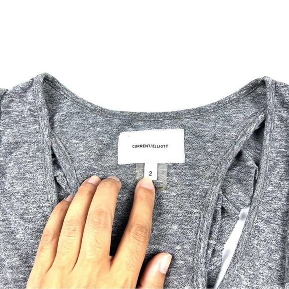 Current/Elliott Cadence Scoop-Neck Racerback Tank with Ruffle Sleeves - Picture 4 of 5